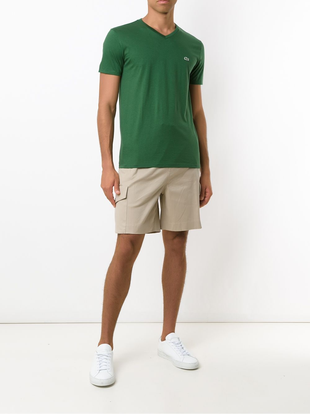 Lacoste T-shirt met V-hals - Groen