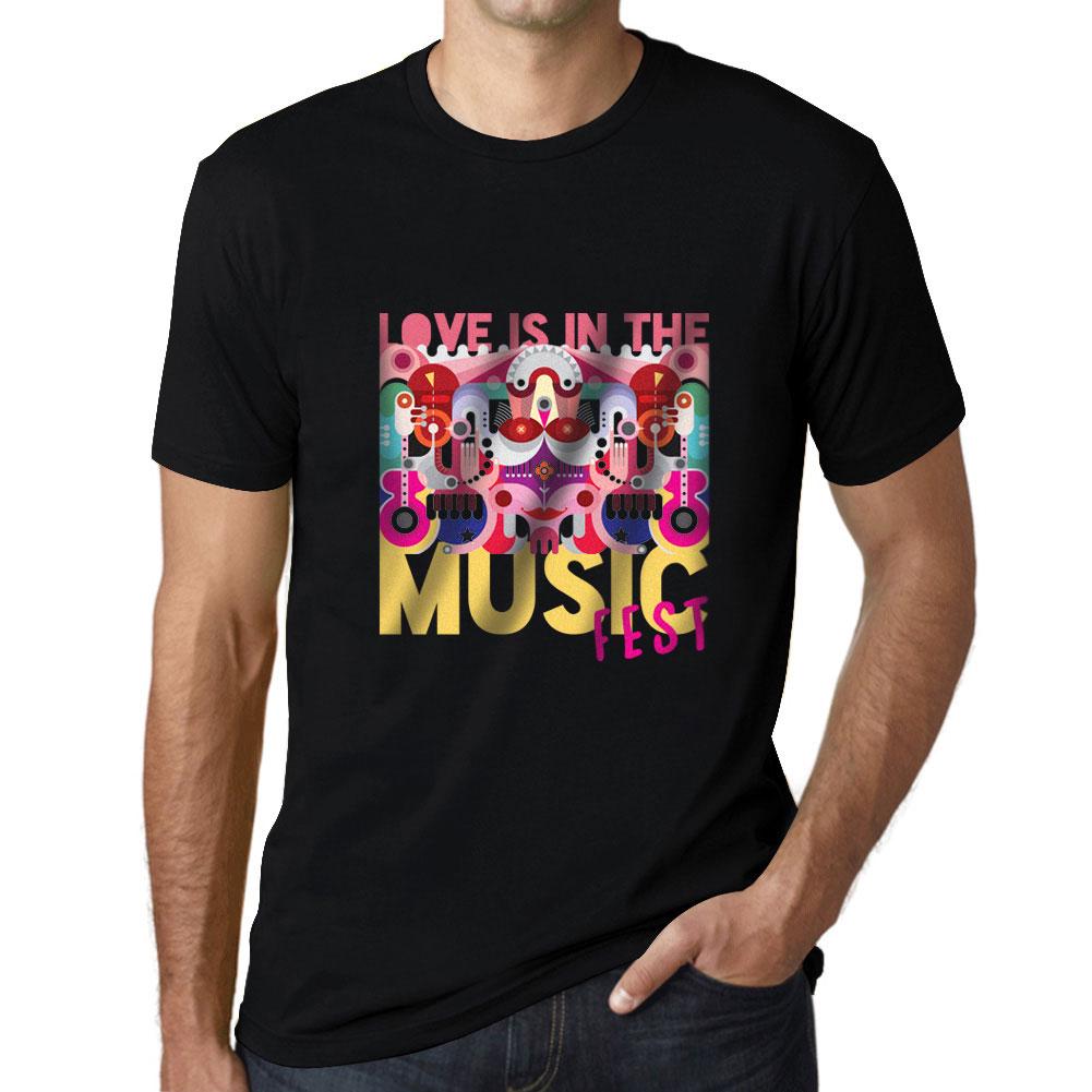 Ultrabasic Grafisch T-shirt voor heren Love is in The Music diepzwart