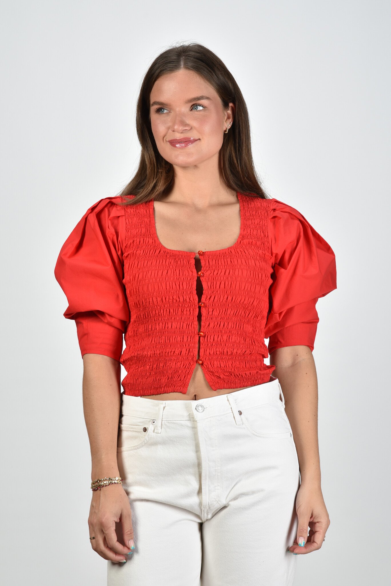 Ganni blouse F9004 rood