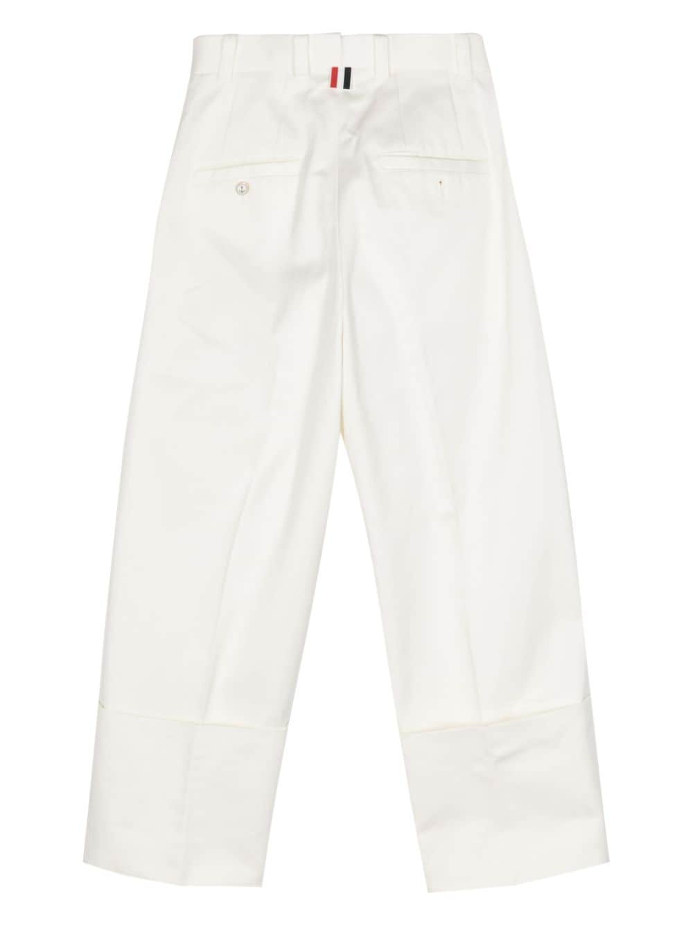 Thom Browne pressed-crease tapered trousers - Wit