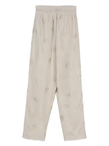 Uma Wang Palmer floral-jacquard trousers - Beige