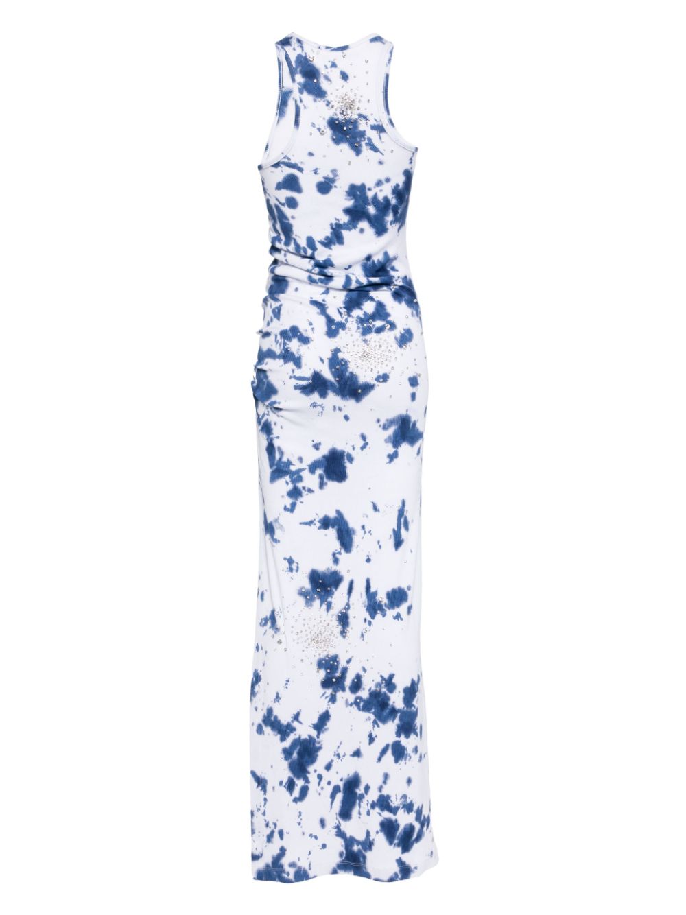 DES PHEMMES crystal-embellished tie-dye dress - Blauw