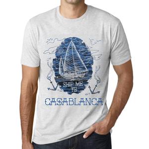 Ultrabasic Vintage T-shirt voor heren Grafisch T-shirt Stuur mij naar Casablanca Vintage Wit