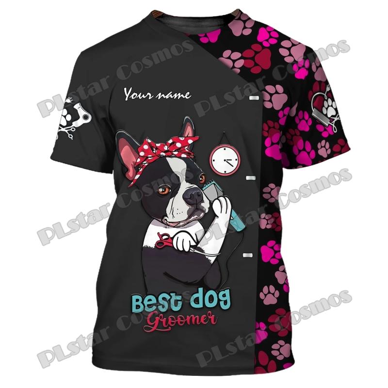 Nihao PLstar Cosmos Dog Groomer Pattern Grooming Personalized Name 3D Full Printed Mens t shirt Summer Unisex Casual Tee Shirt DW232