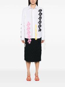 MSGM lace-appliqué cotton shirt - Wit