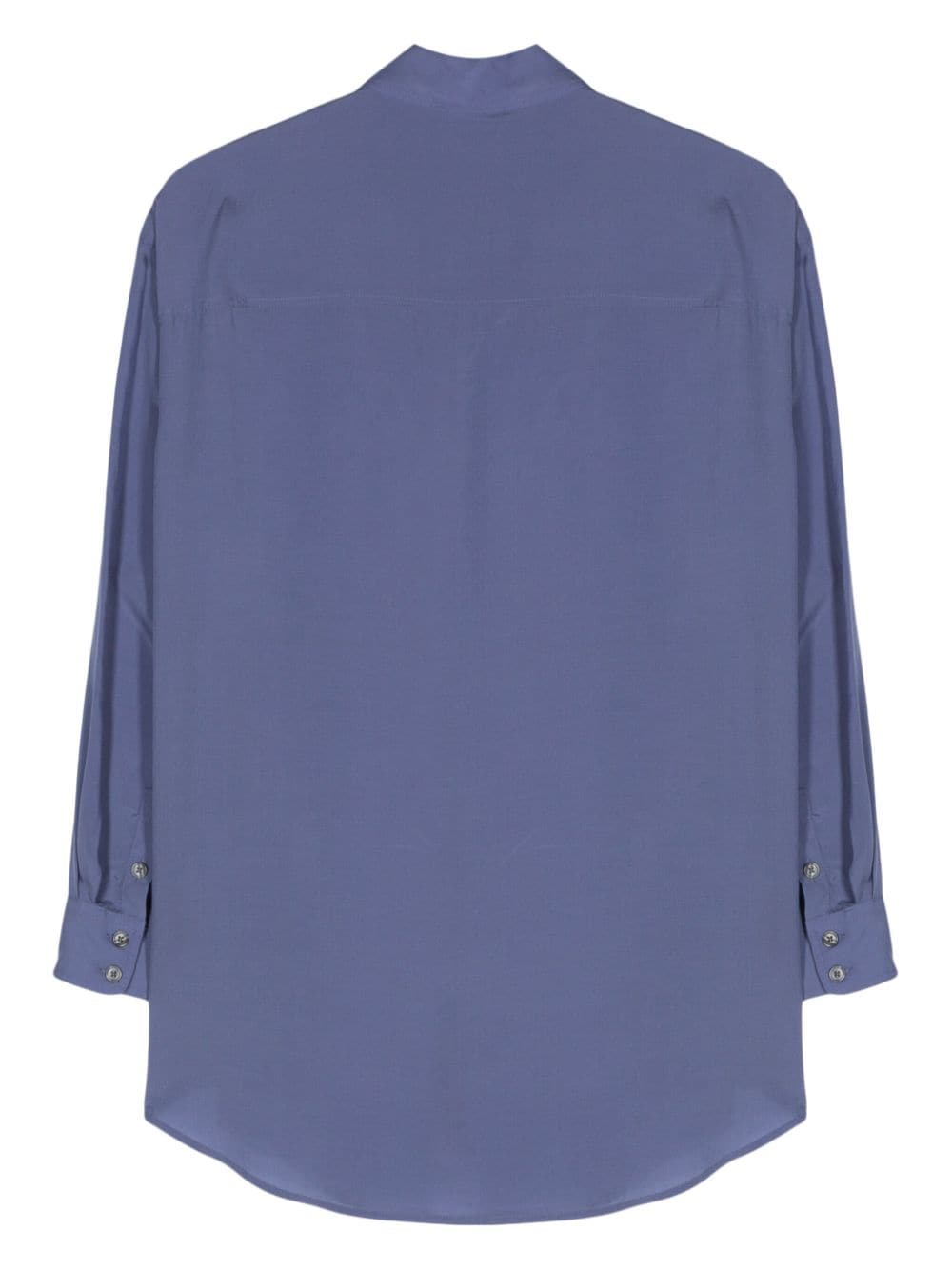 Emporio Armani partial-fastening lyocell shirt - Blauw