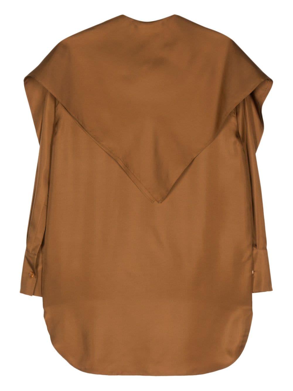 Róhe layered-detail silk shirt - Bruin
