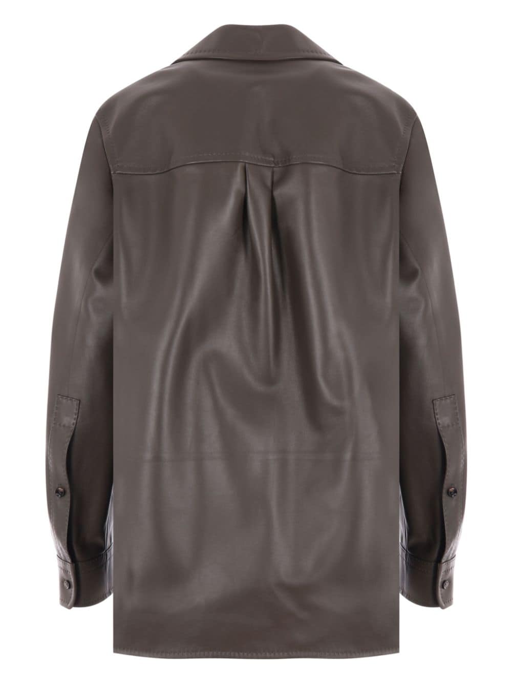 Bottega Veneta nappa leather buttoned shirt - Bruin