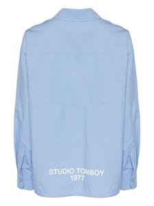 STUDIO TOMBOY high-low hem cotton shirt - Blauw