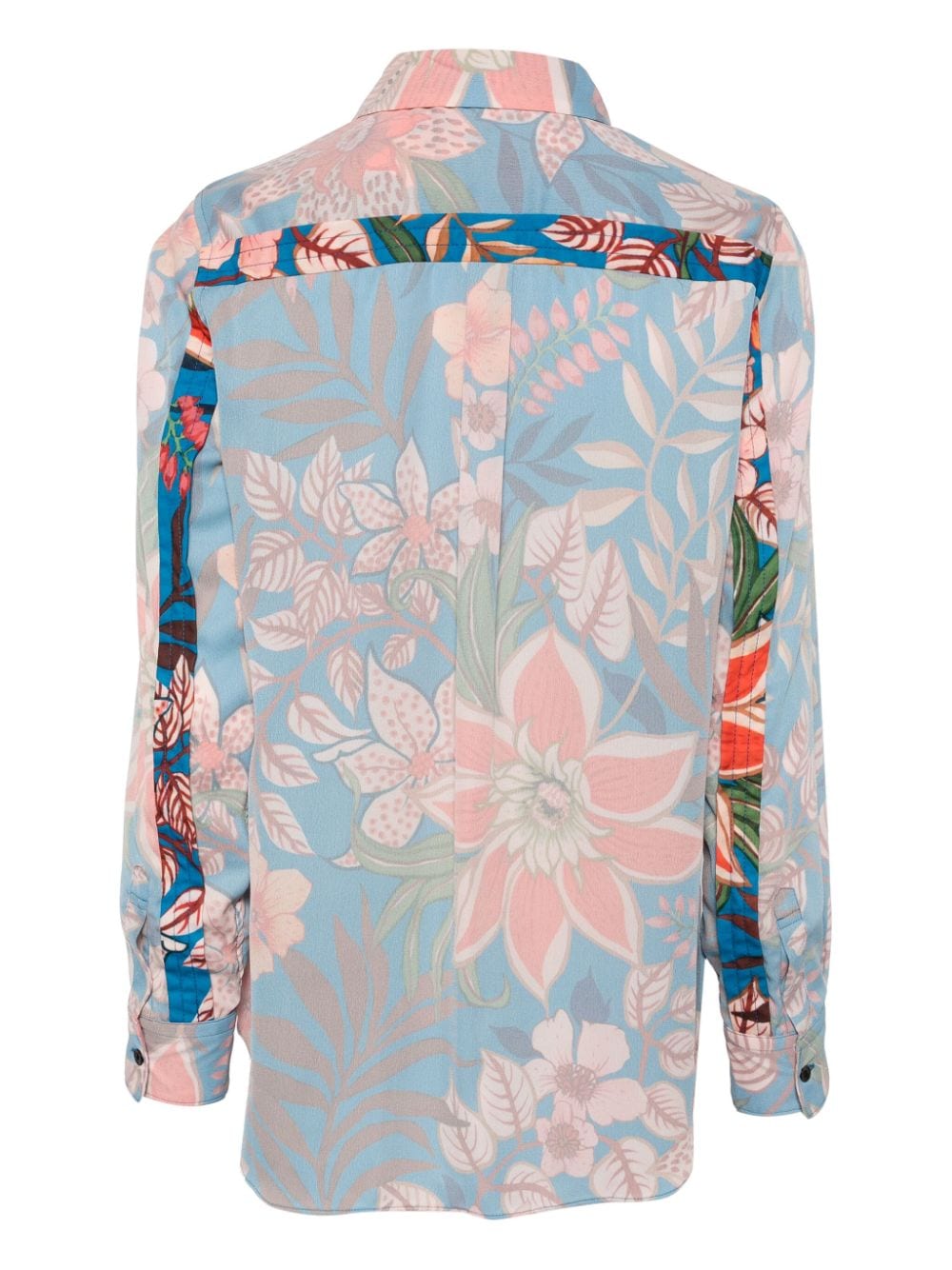 Comme Des Garçons floral-print inside-out shirt - Blauw