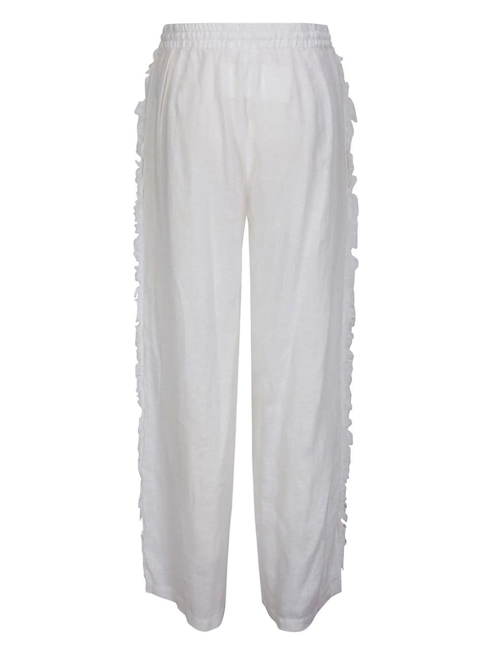 P.A.R.O.S.H. frayed linen trousers - Wit
