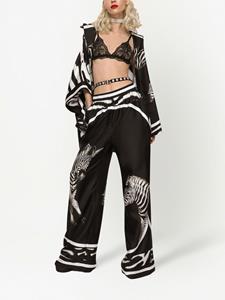 Dolce & Gabbana Twill pyjamabroek met zebraprint - Zwart