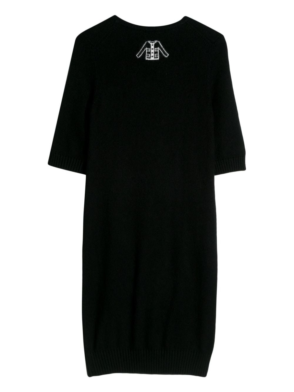 CHANEL Pre-Owned 2000 logo-buttons cashmere dress - Zwart