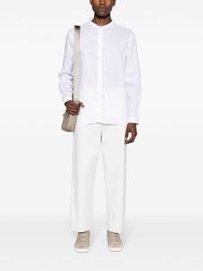 Giorgio Armani band-collar linen shirt - Wit