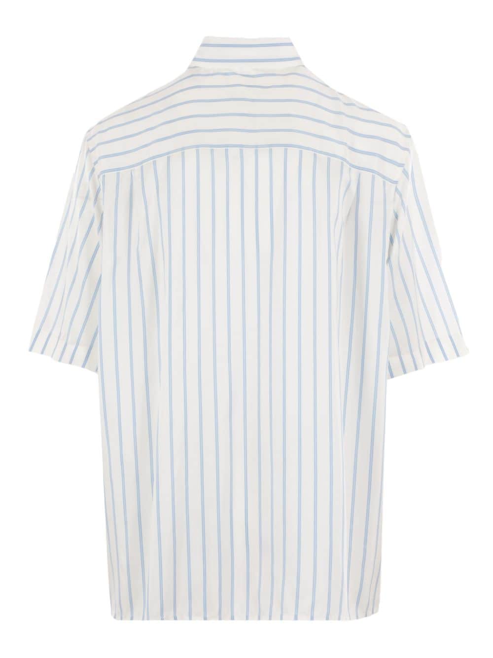 Bottega Veneta striped silk short-sleeve shirt - Wit