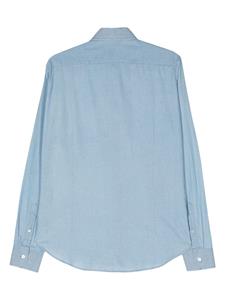 Fedeli classic-collar cotton shirt - Blauw