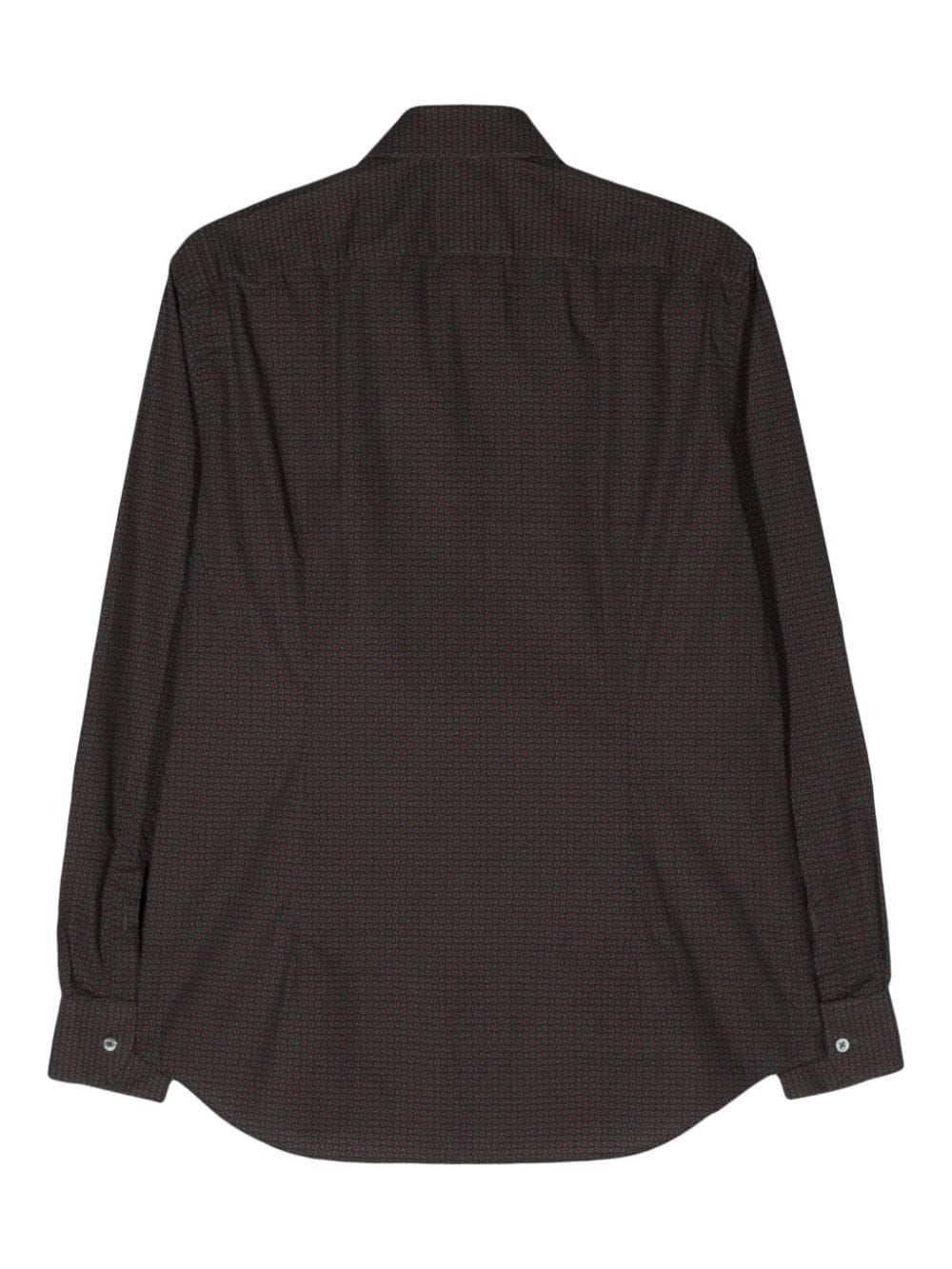 Corneliani geometric-print poplin shirt - Grijs