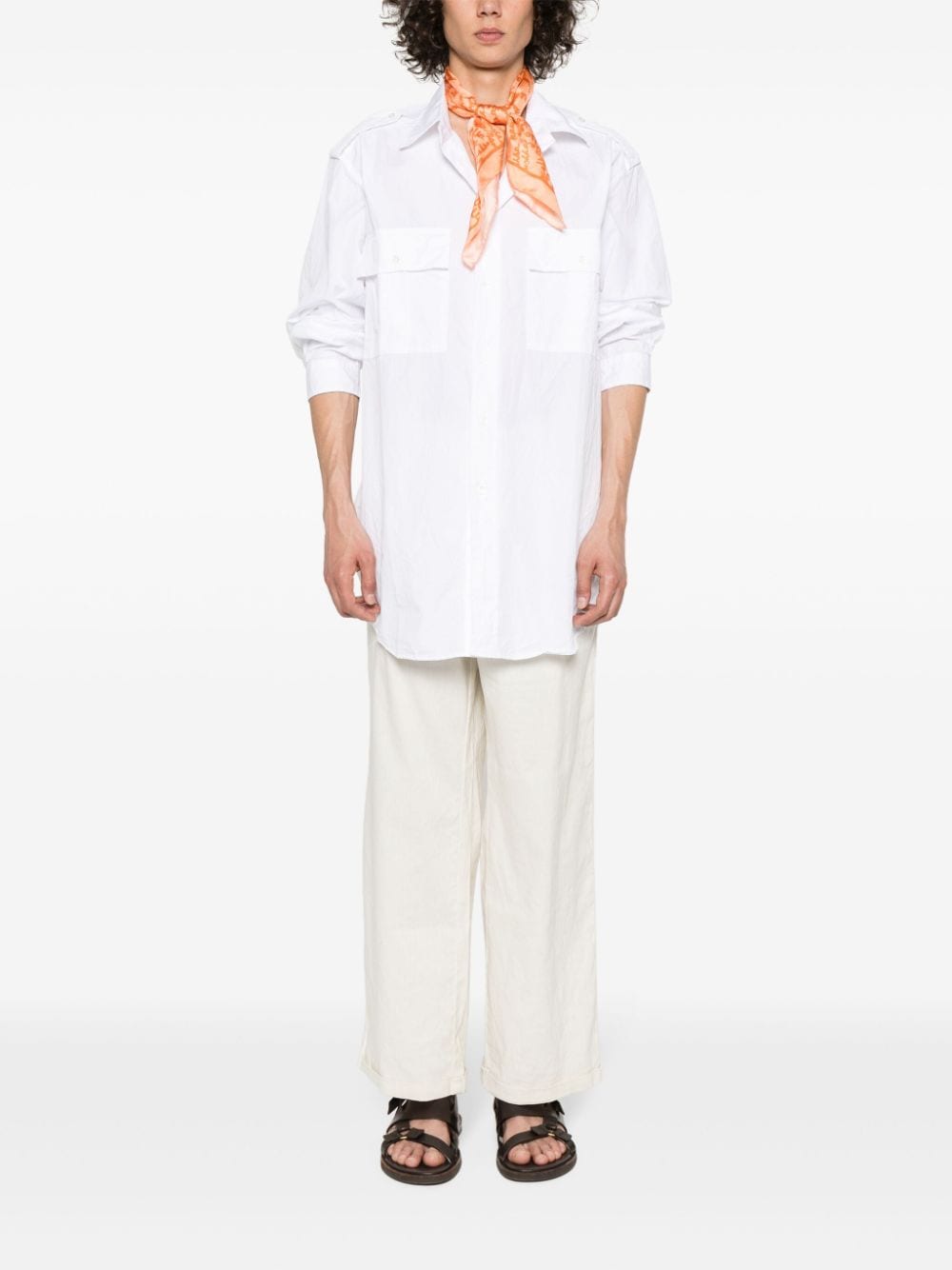 Barena classic-collar cotton shirt - Wit