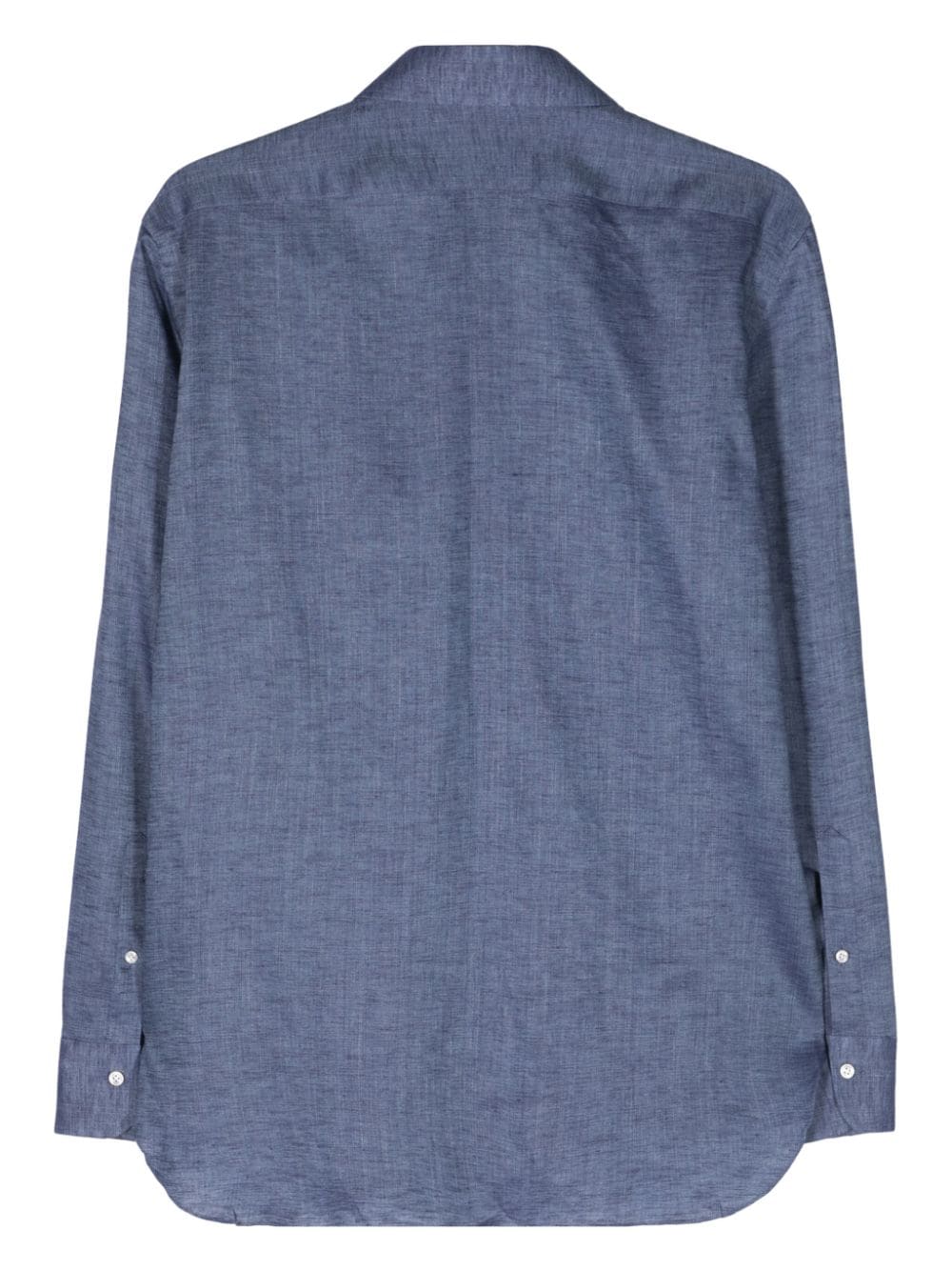 Barba long-sleeve linen shirt - Blauw