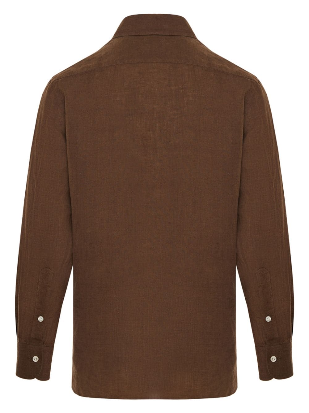 Barba cutaway-collar cotton shirt - Bruin