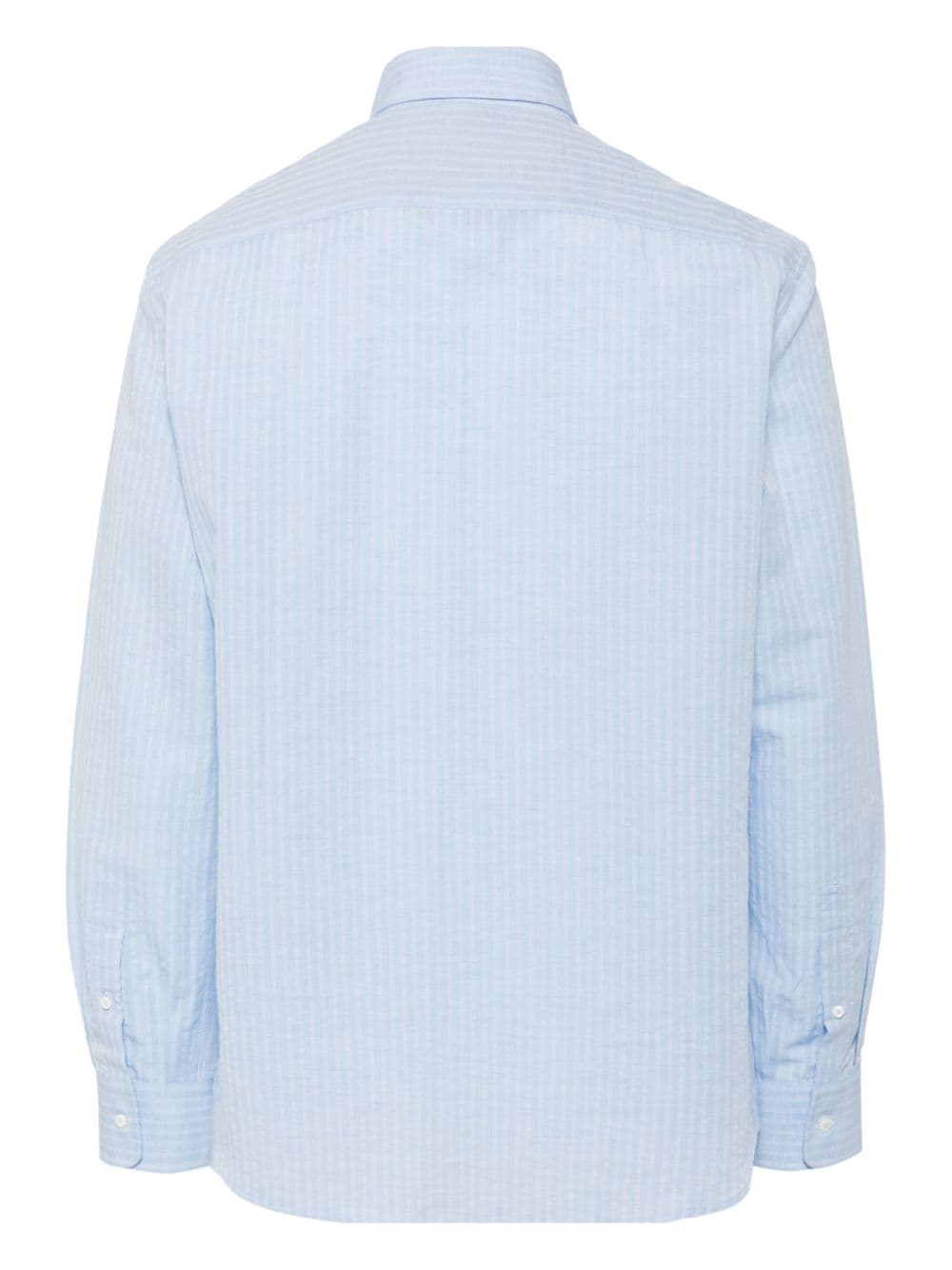 Brunello Cucinelli striped button-up shirt - Blauw