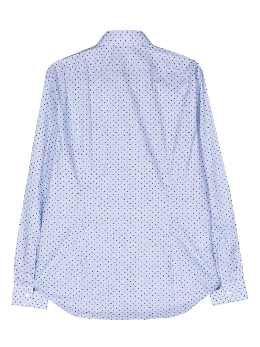 Corneliani herringbone and paisley-print shirt - Blauw