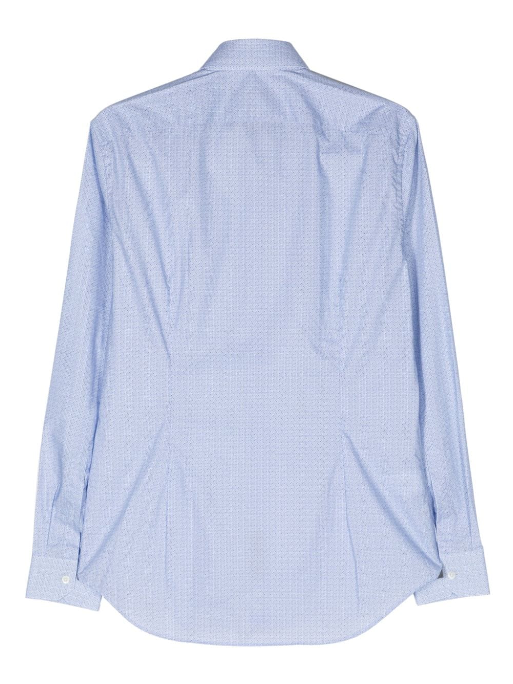Corneliani geometric-print poplin shirt - Blauw