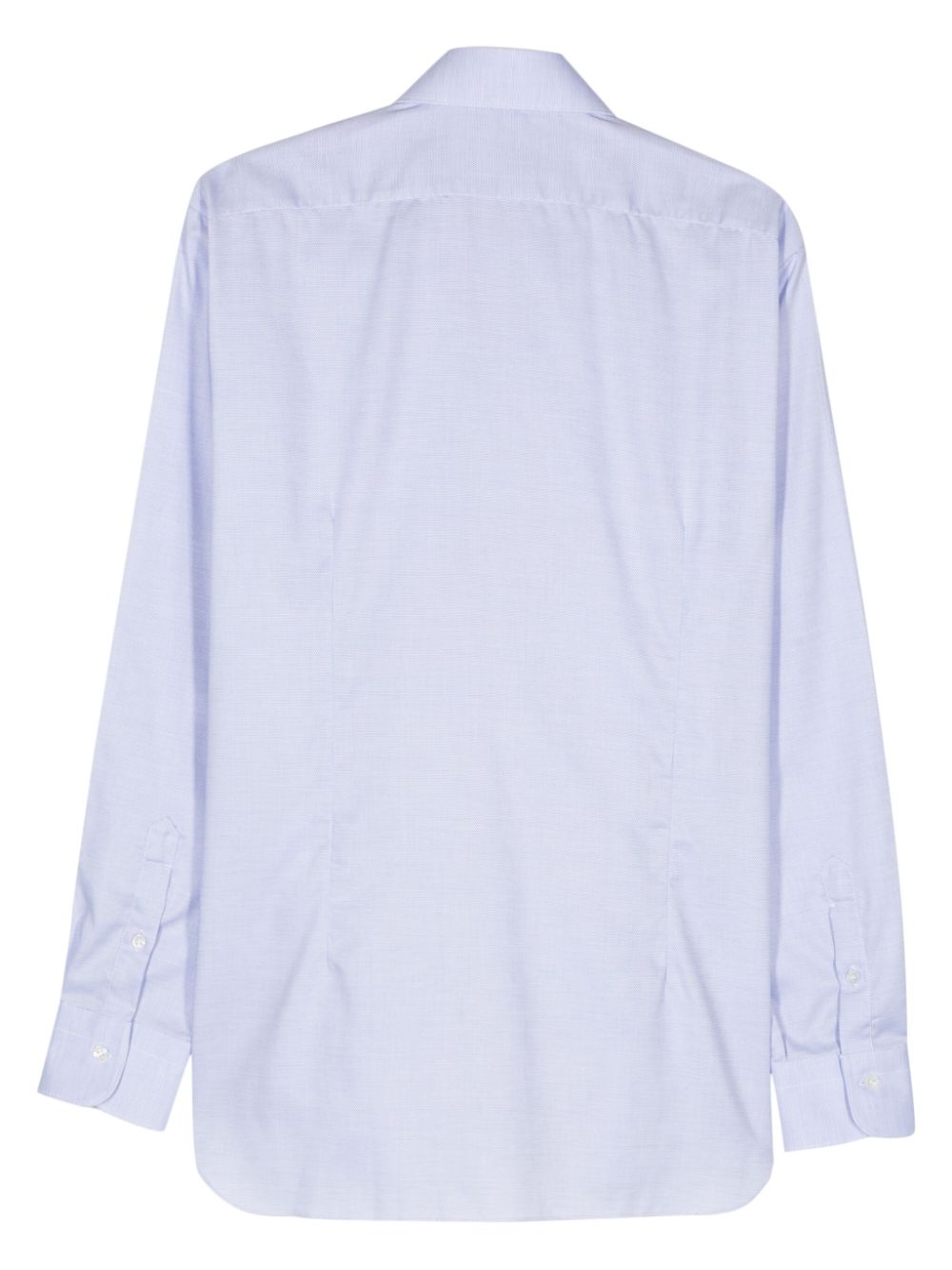 Barba patterned-jacquard cotton shirt - Blauw
