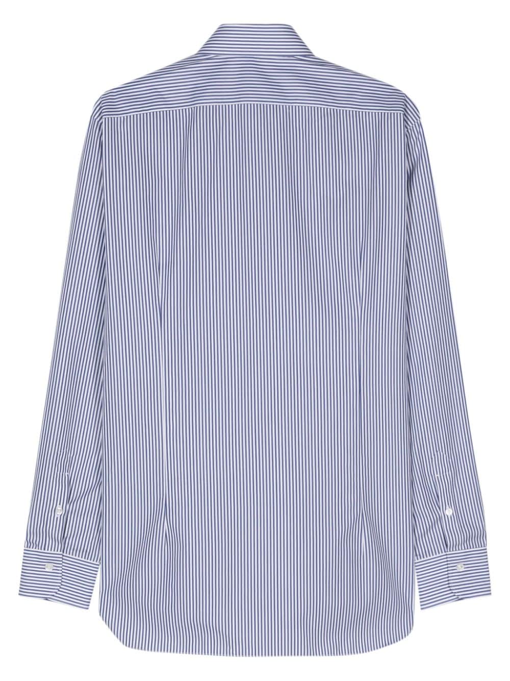 Barba striped cotton shirt - Wit