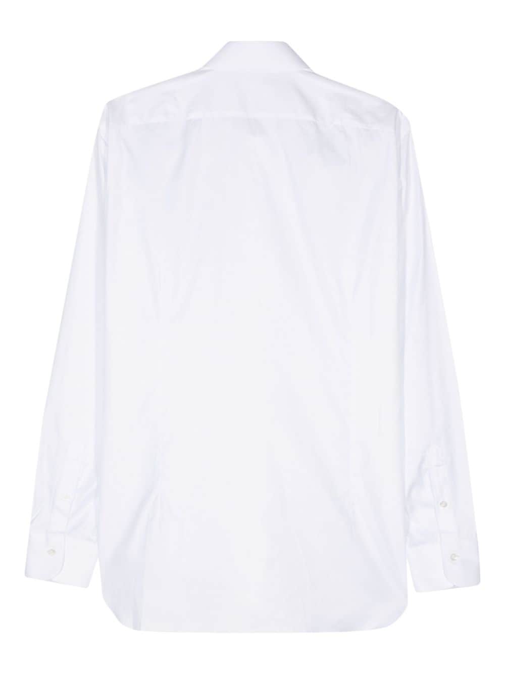 Barba jacquard cotton shirt - Wit