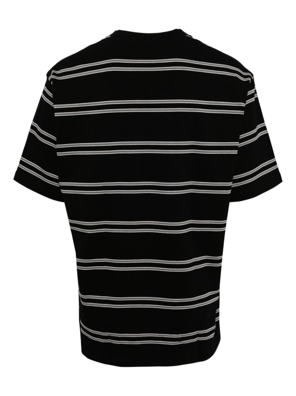 A BATHING APE striped embroidered-logo cotton t-shirt - Zwart