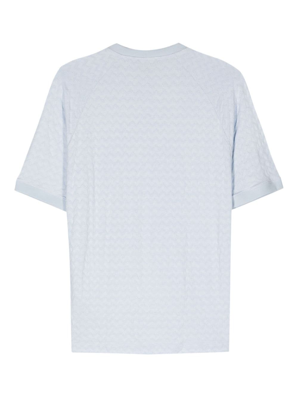 Giorgio Armani chevron-stitch short-sleeve T-shirt - Blauw