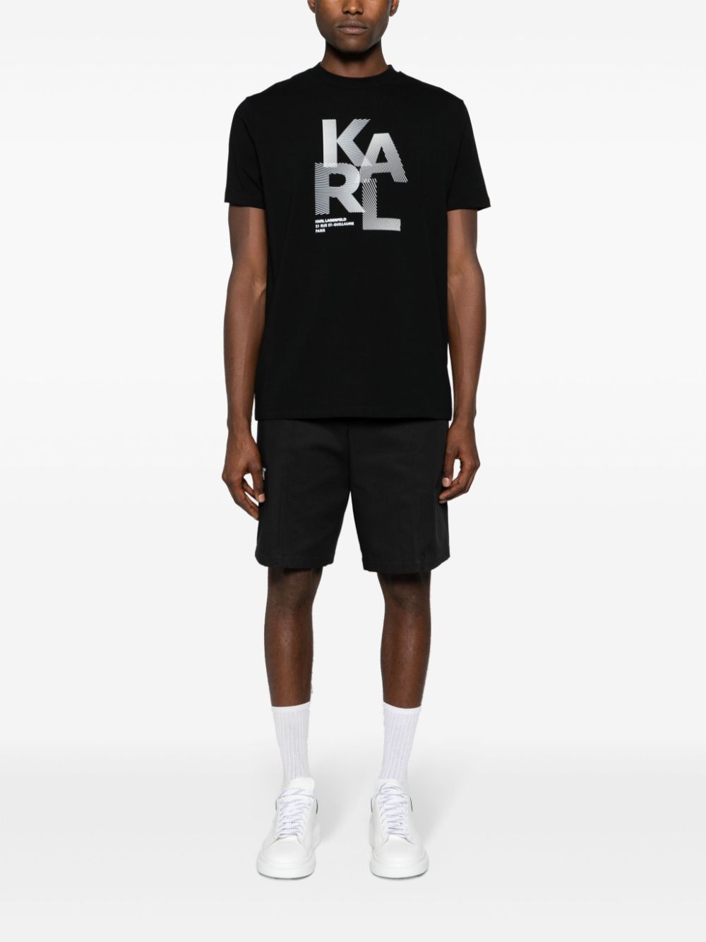 Karl Lagerfeld logo-print cotton T-shirt - Zwart
