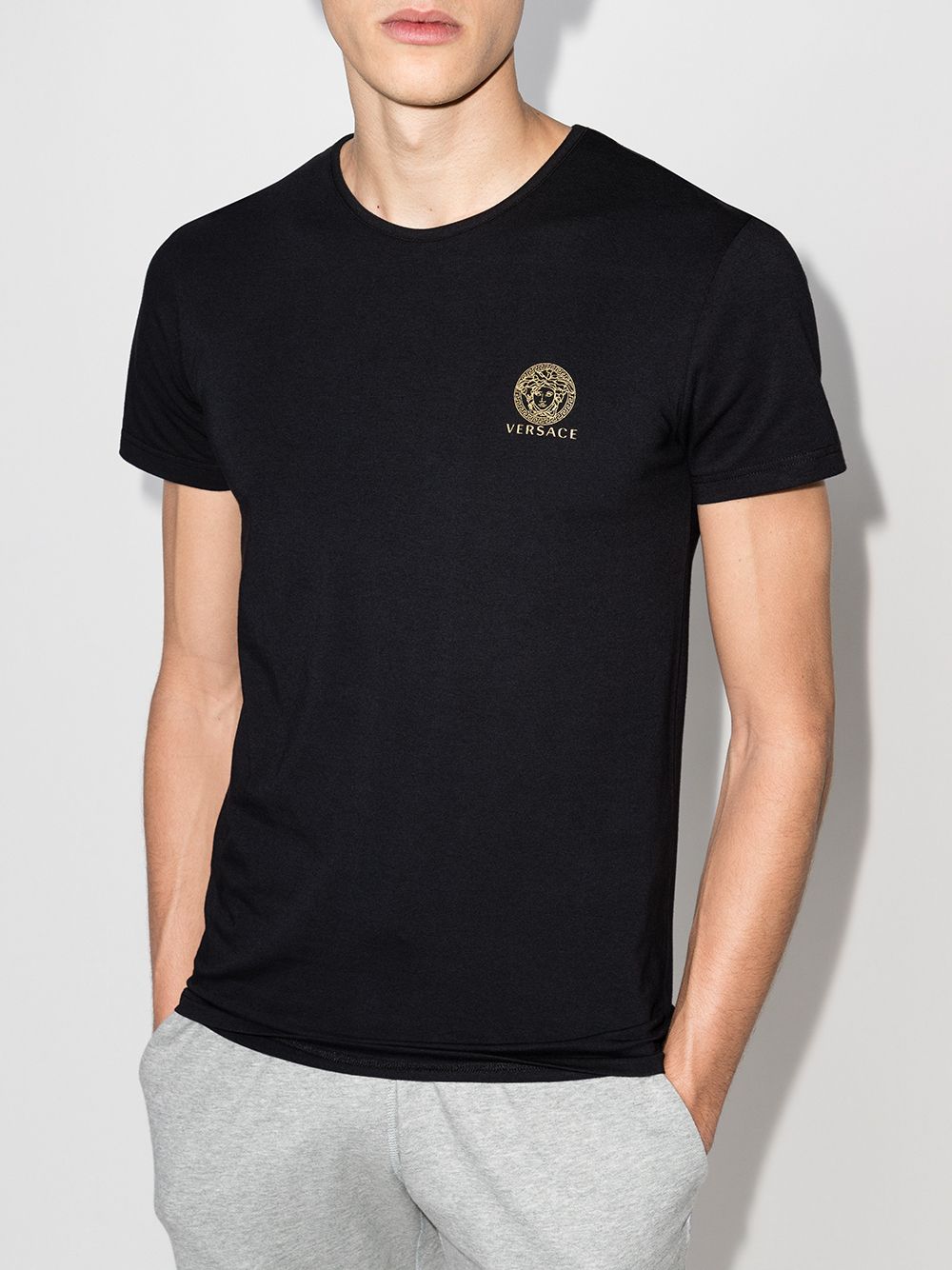 Versace T-shirt met Medusa logo - Zwart