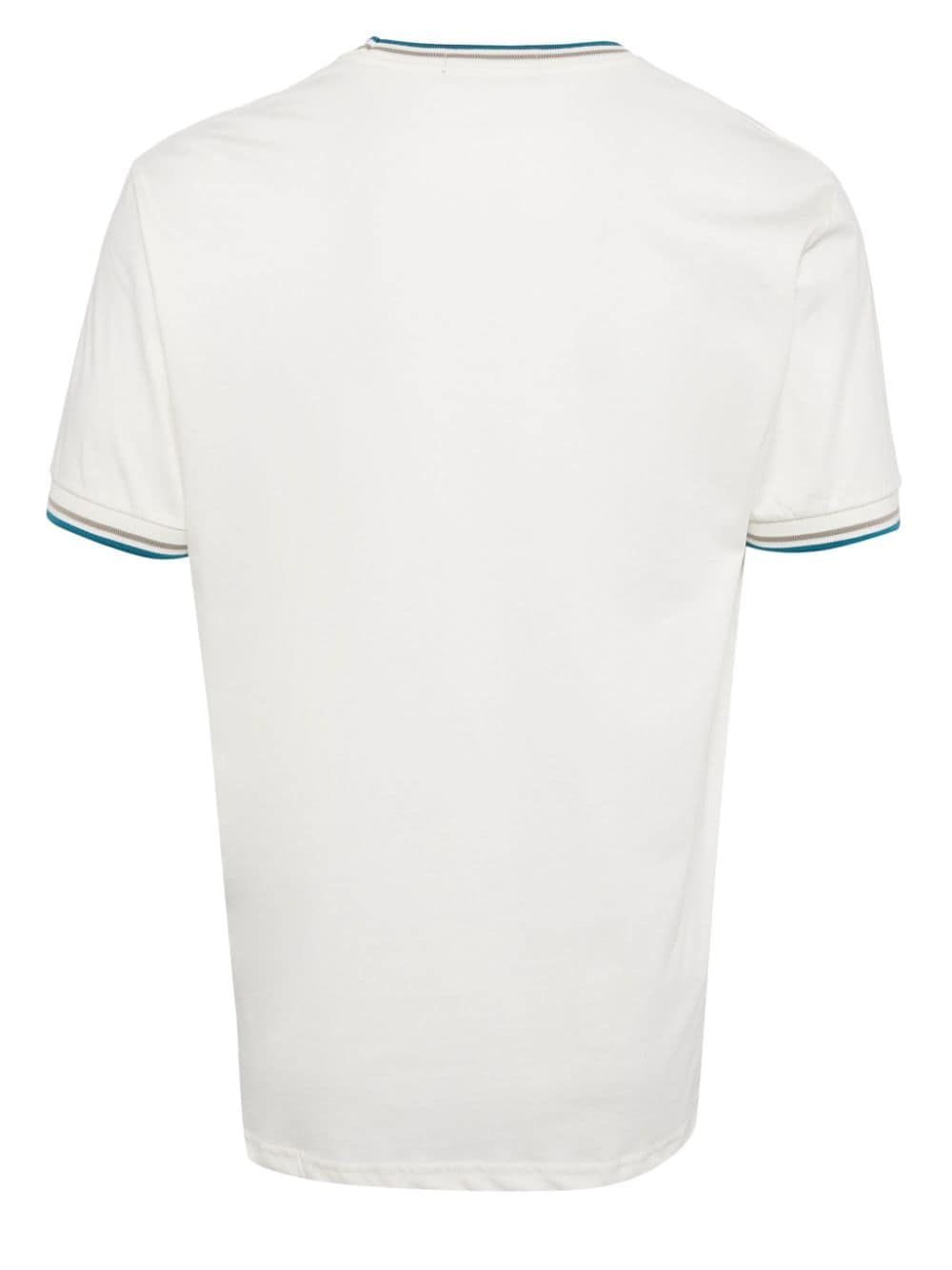 Fred Perry embroidered-logo cotton t-shirt - Wit