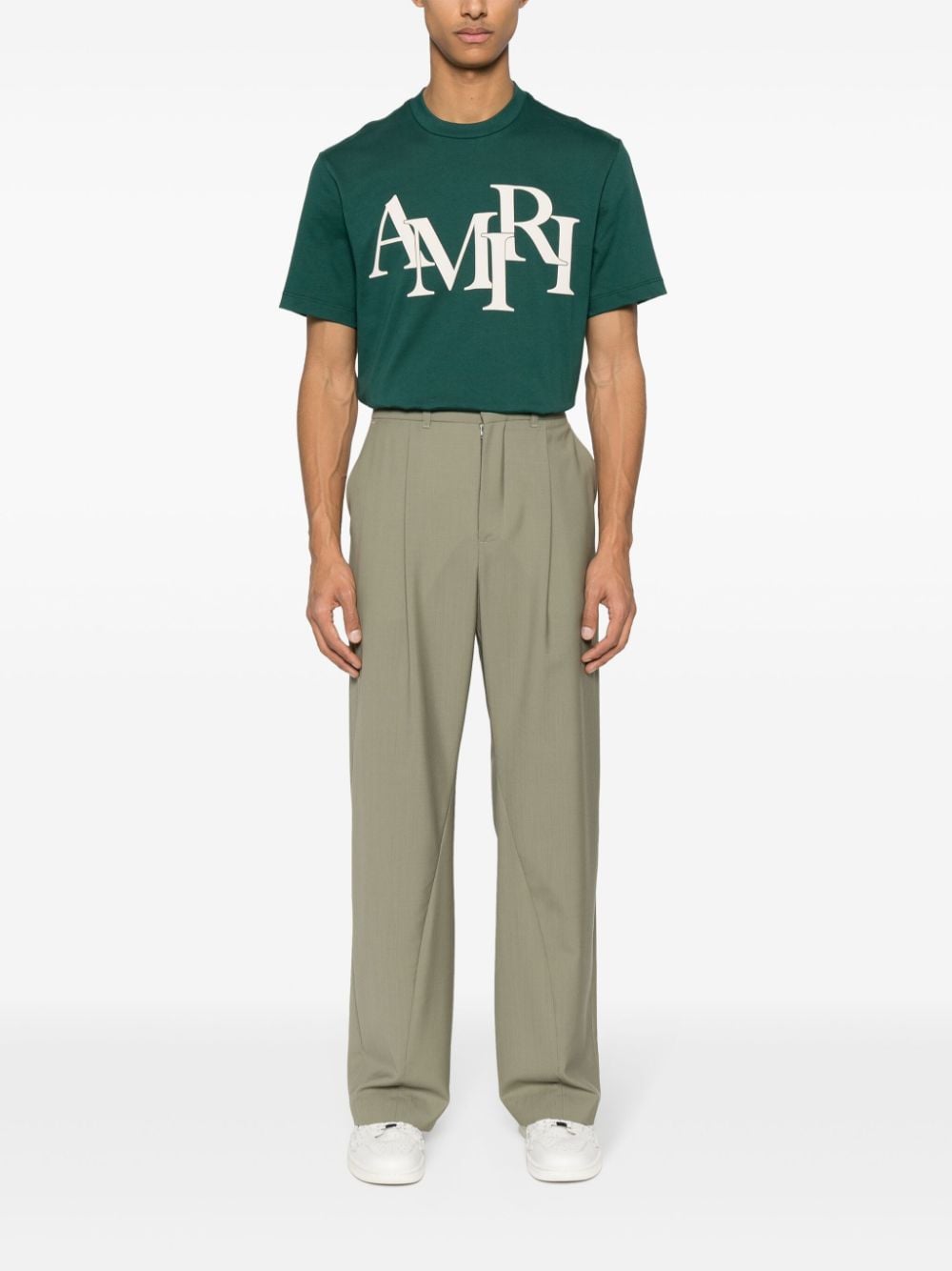 AMIRI T-shirt met logoprint - Groen