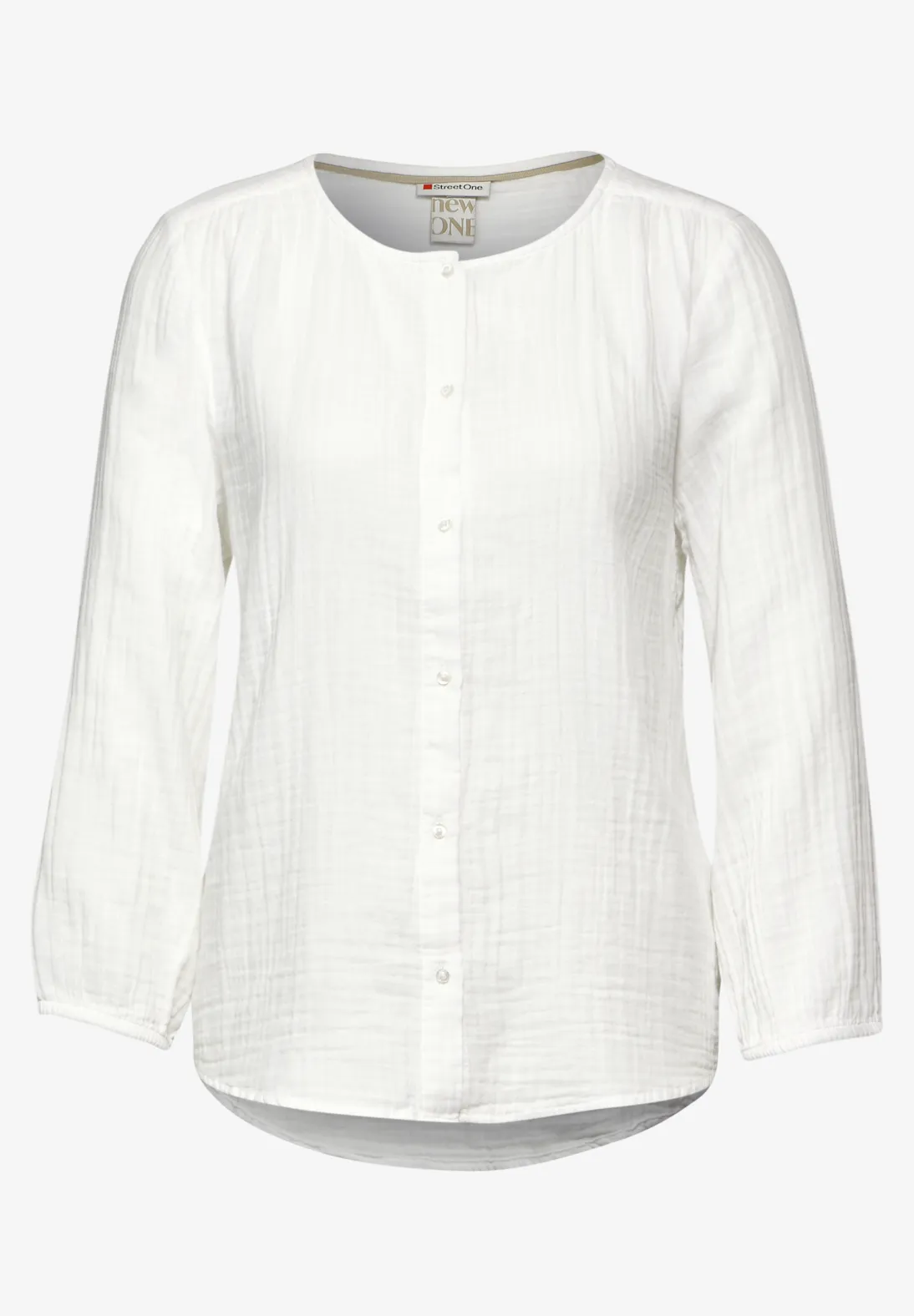 Street One a344488 muslin solid buttoned roundnec