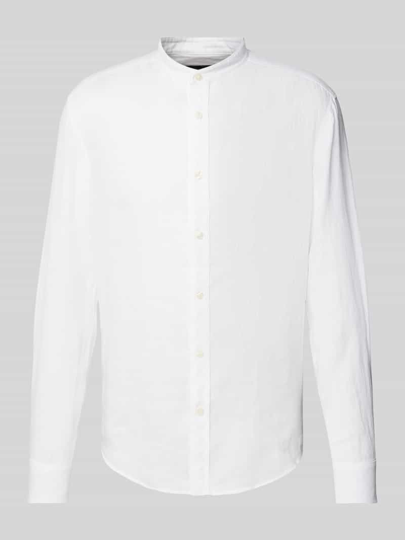 Drykorn Regular fit linnen overhemd met opstaande kraag, model 'TAROK'