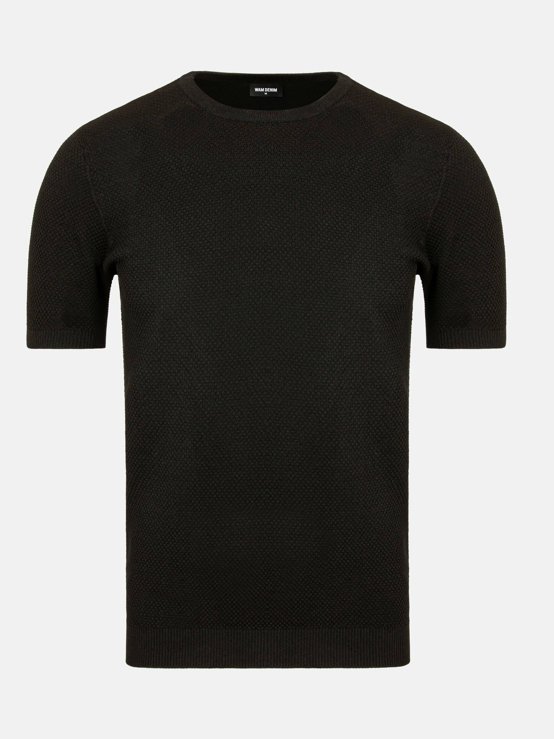 WAM Denim Lucas Pique Knit Black T-Shirt-