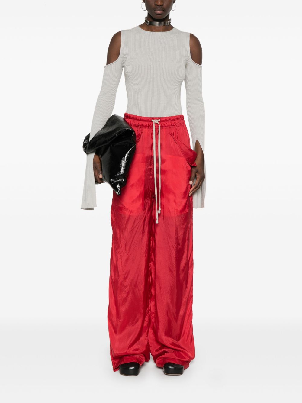 Rick Owens textured straight trousers - Rood