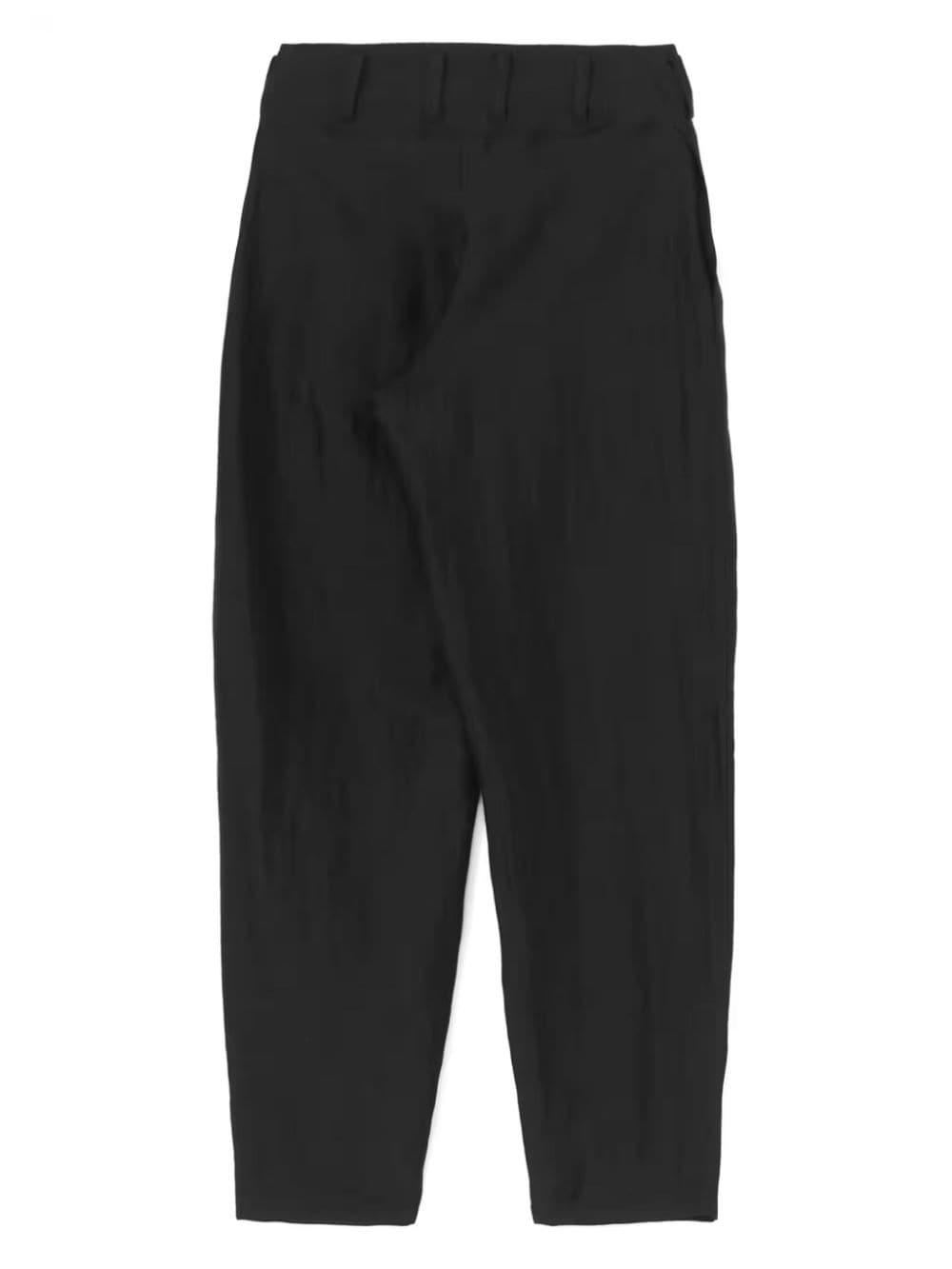 Yohji Yamamoto crease-effect tapered trousers - Zwart
