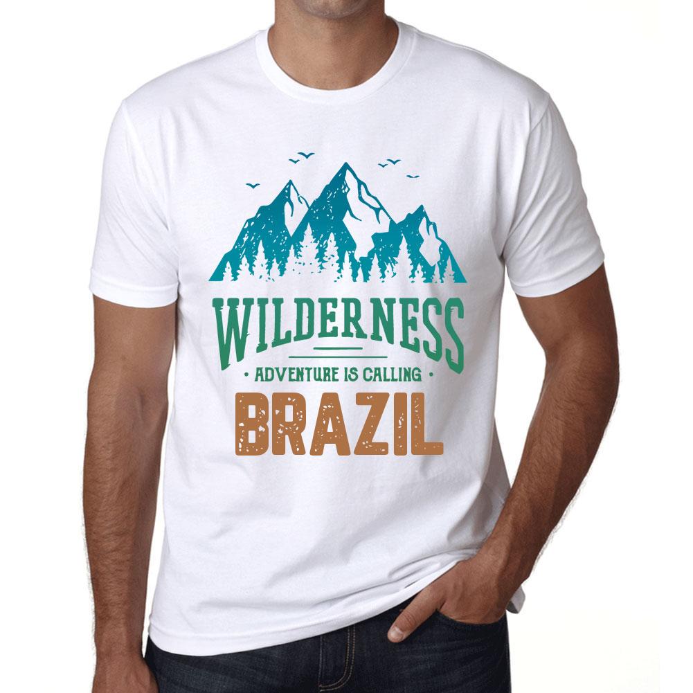 Ultrabasic Heren Vintage T-shirt Grafisch T-shirt Wildernis Brazilië Wit