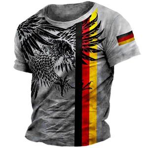 ETST 03 Casual overhemd met adelaarsprint | Heren Overhemd Print Eagle | Heren T-shirt Eagle - Vintage print
