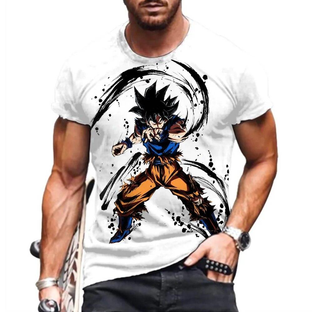 3DT-ShirtsZZ Essentials Goku Heren T-shirt Kleding Dragon Ball Z Anime Tops Harajuku Stijl Hip Hop Shirts 2024 Kinderen Oversized mode