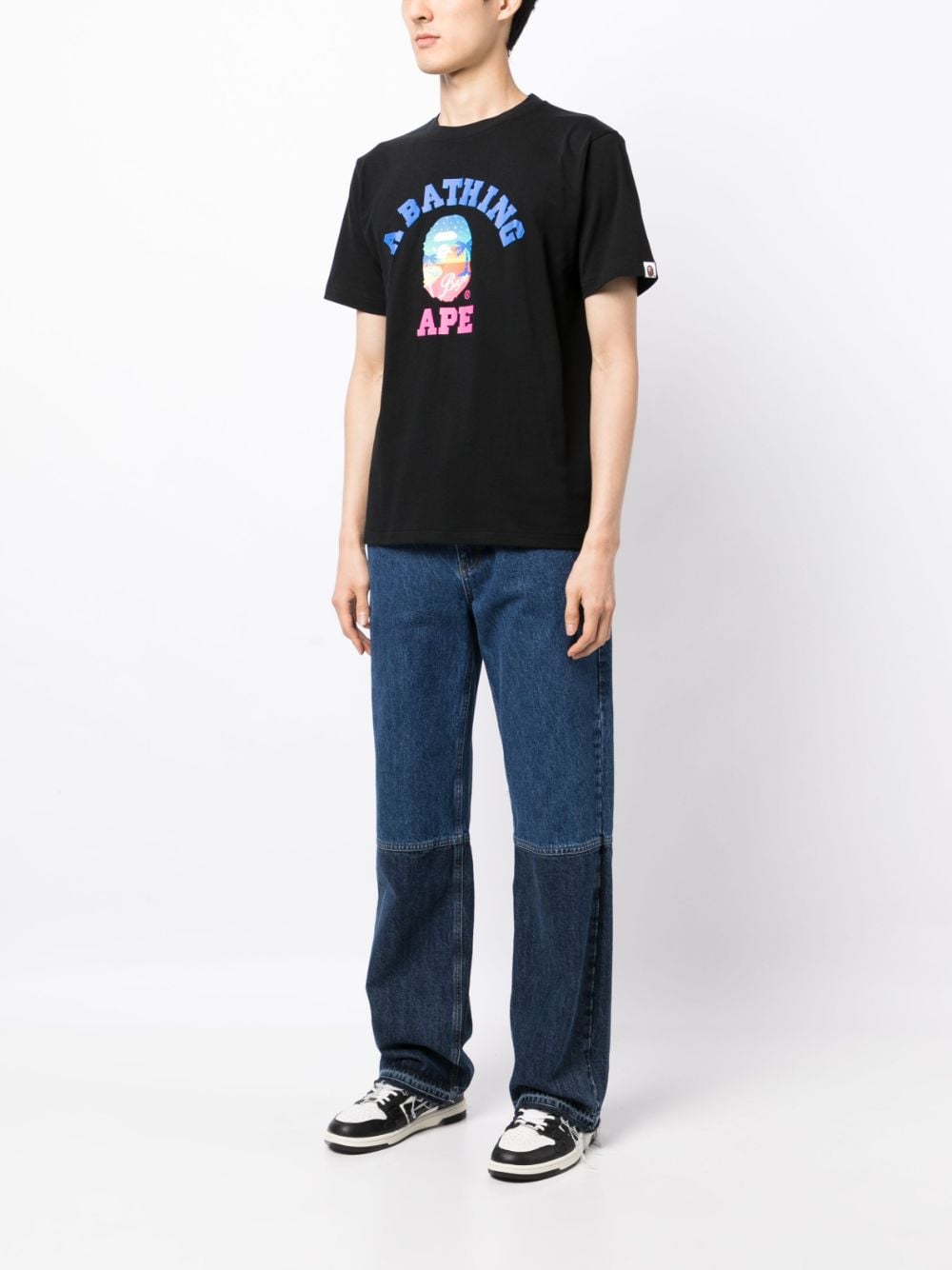 A BATHING APE T-shirt met print - Wit
