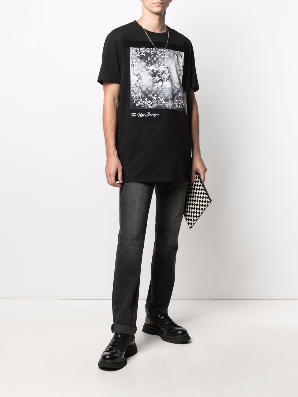Philipp Plein T-shirt met barokprint - Zwart