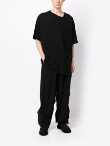 Yohji Yamamoto T-shirt met knoopdetail - Zwart
