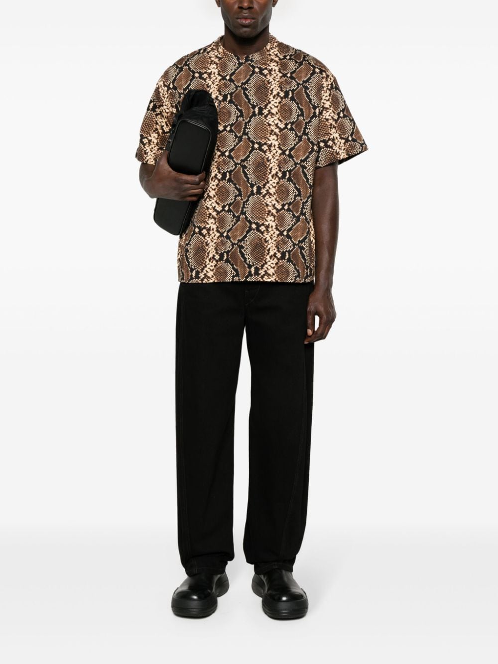 Jil Sander snake-print cotton T-shirt - Bruin