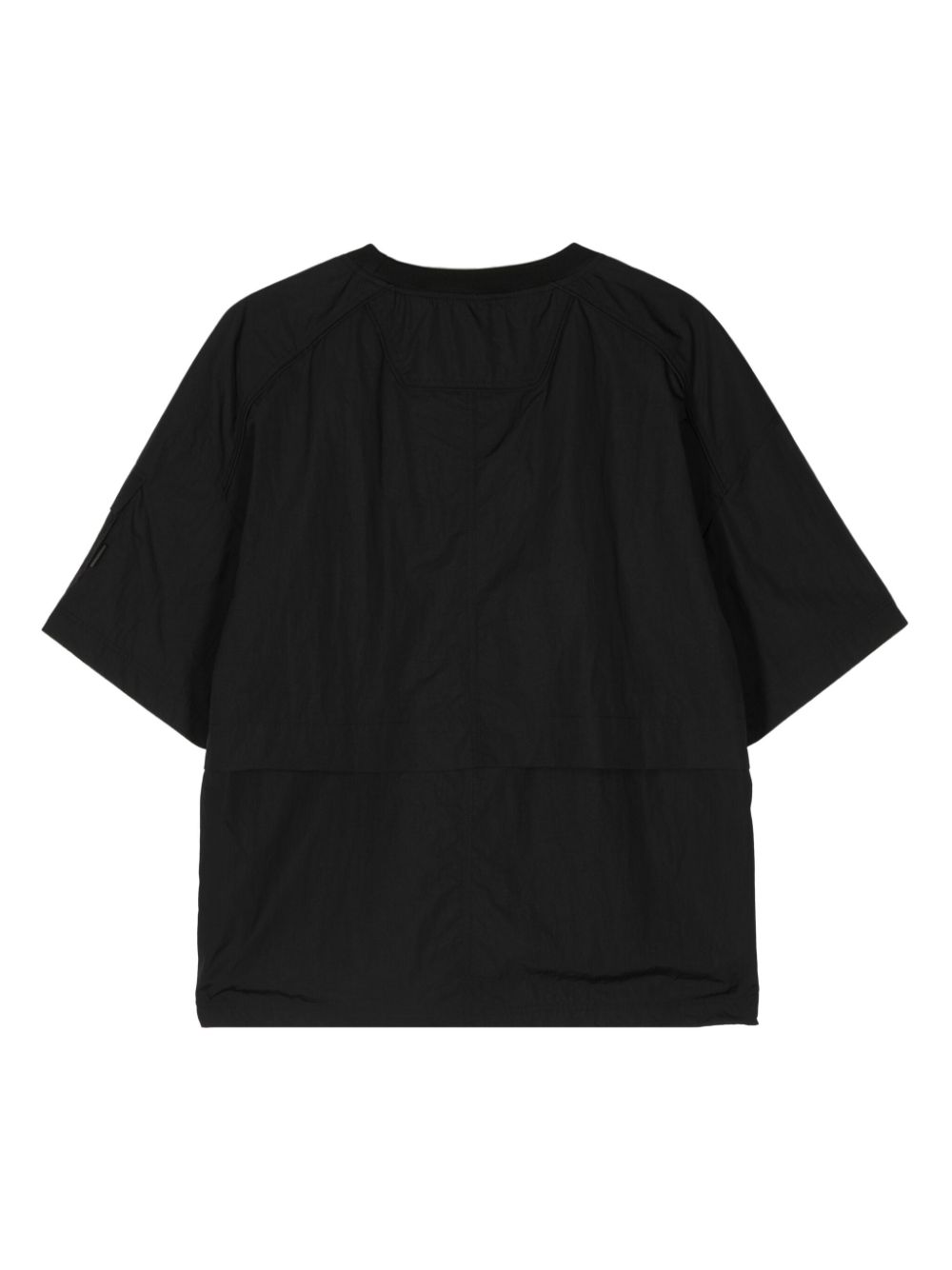 Juun.J logo-embroidered panelled T-shirt - Zwart