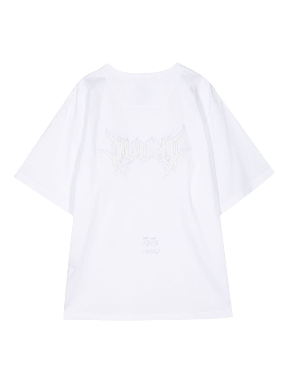Juun.J embroidered-detail cotton T-shirt - Wit